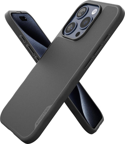 Smartish Gripmunk - Funda Delgada para iPhone 15 Pro - Negra Tie Affair (MagSafe) - Sólido