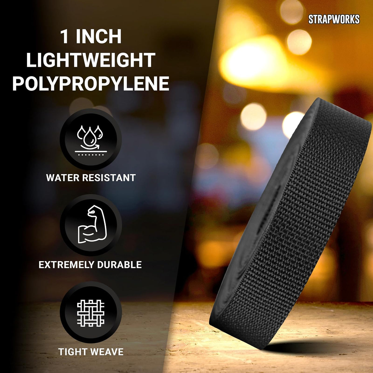 Strapworks Lightweight Polypropylene Webbing - Poly Strapping for Outdoor DIY Gear Repair, Pet Collars, Crafts – 2 Inch by 10, 25, or 50 Yards, Over 20 Colors