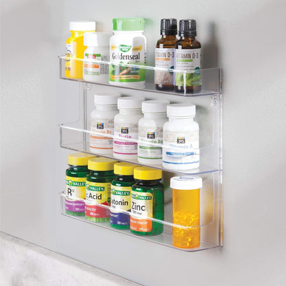 InterDesign - Estante de almacenamiento de esmalte de uñas Clarity 41400 para montaje en pared con estantes para baño, tocador y armario, transparente