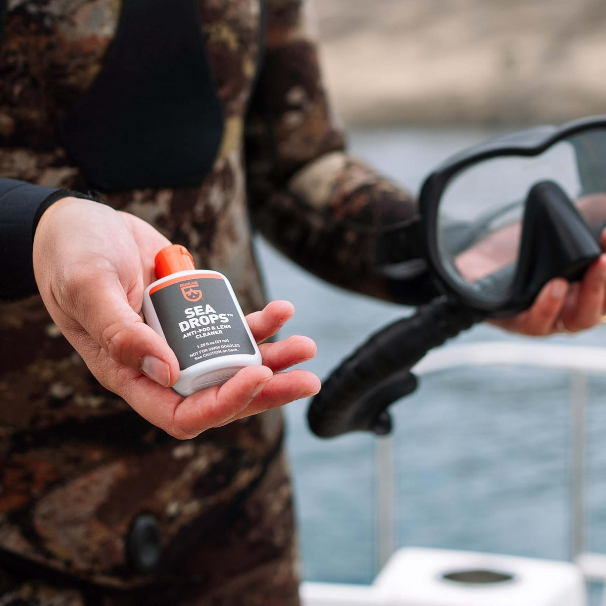GEAR AID Sea Drops Anti-Niebla y Limpiador para máscaras de Buceo y esnórquel, 1.2 onzas líquidas