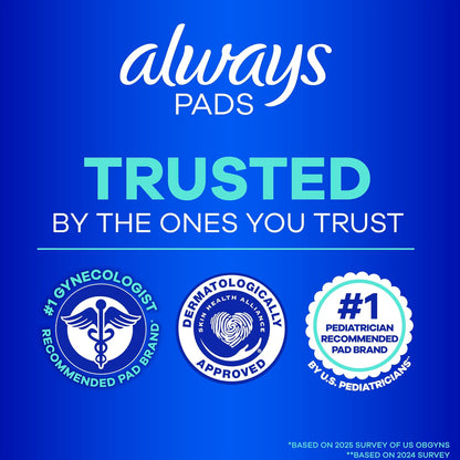 Always Ultra Thin Size 2 Feminine Pads without Wings, Super Absorbency, Unscented, 40 Count - Pack of 3 (120 Total Count) (Packaging May Vary)