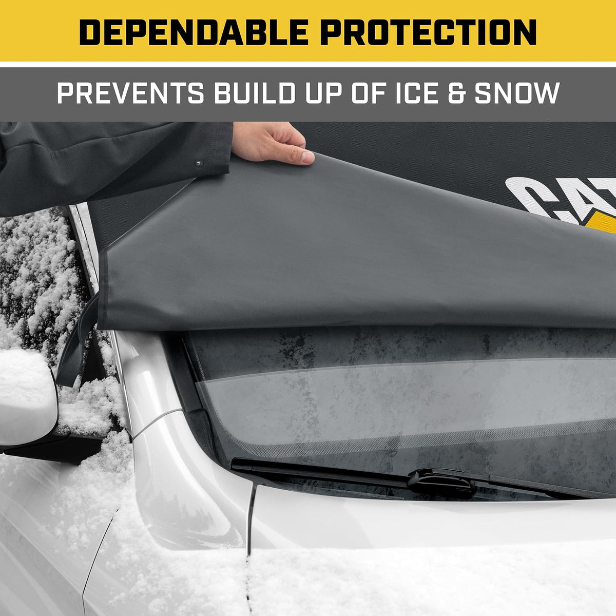 Cat Frost Guard, Toughest Car Windshield Snow Cover for Ice & Sleet, Weatherproof for Winter, Includes Magnetic Anti-Theft, Freeze Protector for Auto Coupe Sedan Truck Van SUV, Wide Size 78"x45" Inch