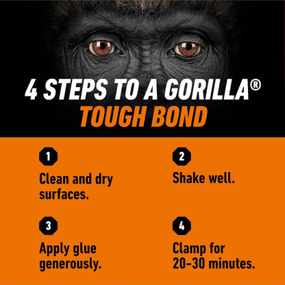 Gorilla Ultimate - Pegamento de madera impermeable, color de madera natural, 18 onzas (paquete de 1) - Impermeable para proyectos y reparaciones en interiores o exteriores