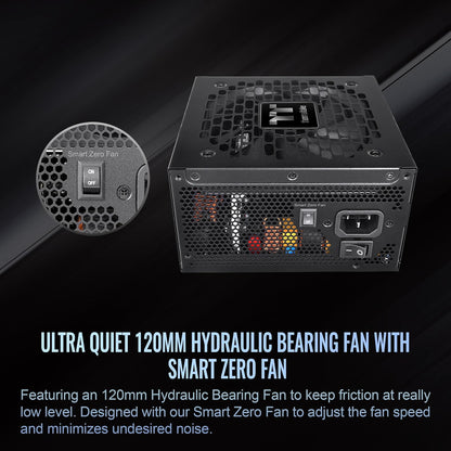 Thermaltake Toughpower GT 1000W; ATX 3.1; PCIe nativo 5.1 12V-2x6; modular completo; cables planos; conectores a juego de color; condensadores principales japoneses; oro 80 Plus; 140 mm; negro; PS-TPT
