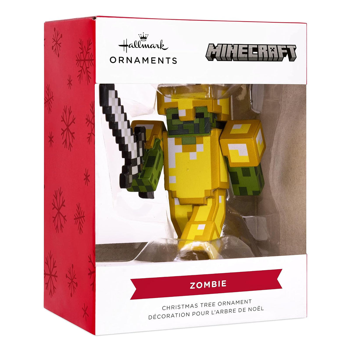 Hallmark Minecraft Zombie con Espada y Armadura Adorno de Navidad, Resina