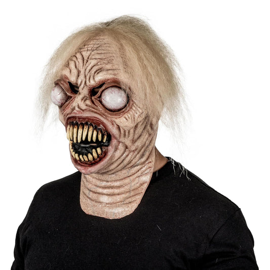 REV Máscara de Látex Alien Creepy con Cuello | Máscara Realista de Extraterrestre Talla Mediana para Halloween, Cosplay y Fiestas de Terror