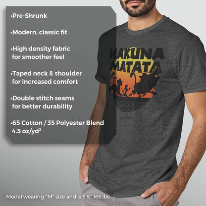 Disney Camiseta gráfica Lion King Gang Hakuna Matata Sunset Camisa para para Hombre