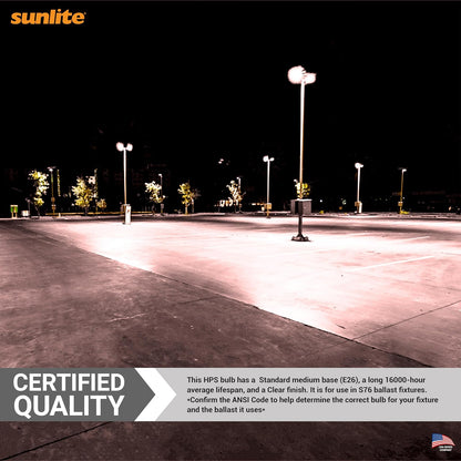 Sunlite 03600-SU LU35/MED - foco de luz de sodio de alta presión, 35 W, ED17/MED, base media (E26), código ANSI S76, 2250 lúmenes, 16000 horas de vida, transparente, 2100 K