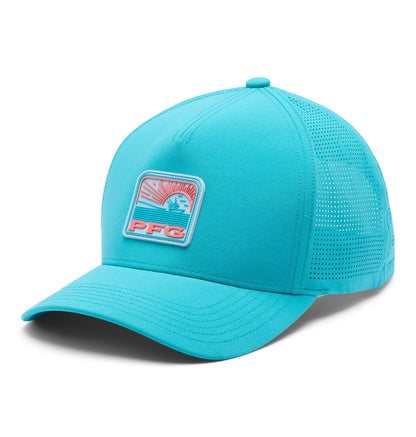 Columbia PFG Elite 3D Stretch Snap Back Gorra de Bola Unisex Adulto - Talla Única - Gráfico Ocean Teal - Boat Waves