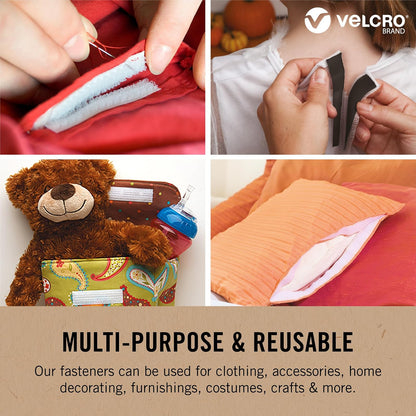 VELCRO Brand ECO Collection - Cinta adhesiva para coser para ropa y telas, no adhesivas, tiras cortadas a una longitud personalizada para coser, rollo de 15 pies x 3/4 pulgadas, color blanco