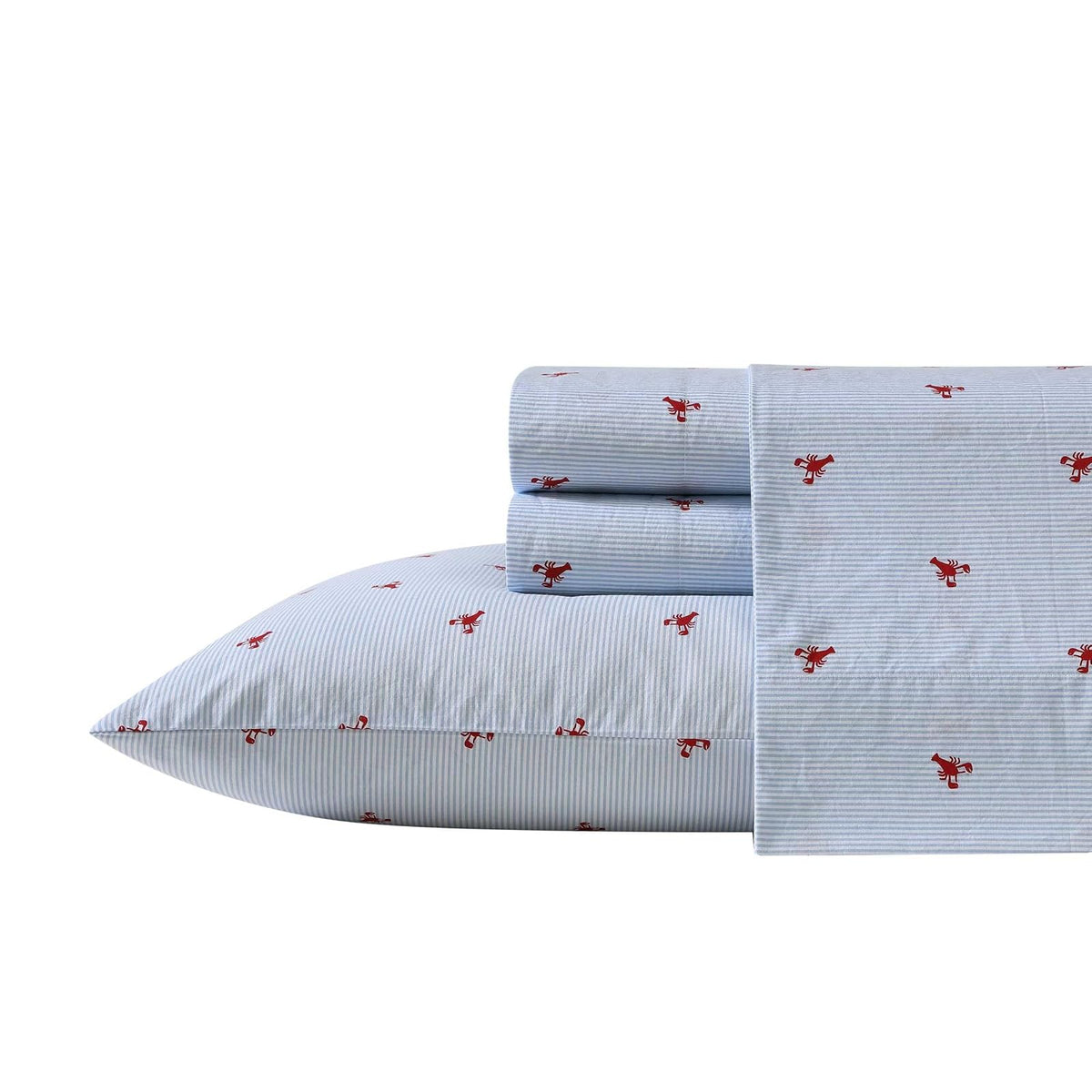 Nautica - Juego de sábanas de percal de algodón, decoración Casual para el hogar (Rojo de la Langosta, King)