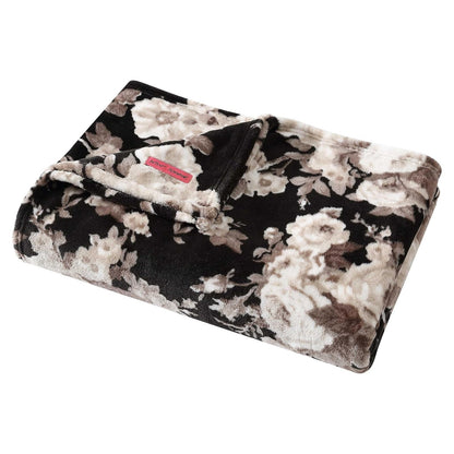 Betsey Johnson - Cobija, Ropa de Cama de Felpa ultrasuave, cálida y acogedora, Esencial para habitación de Gran tamaño (clásico Floral Negro, King)