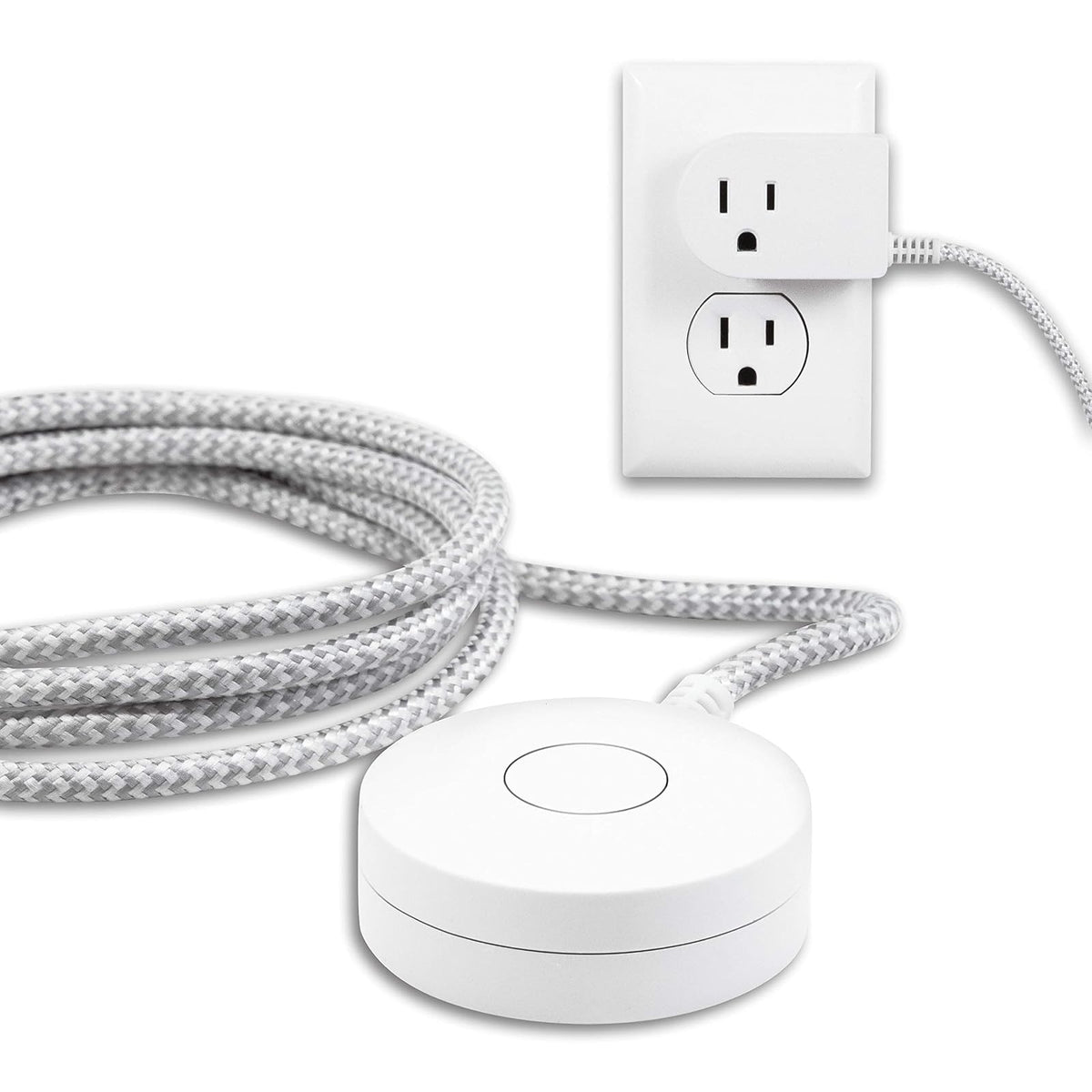 Philips SPS1611WA/37 - Enchufe de conexión a tierra con cable trenzado, cable de alimentación de 6 pies de largo, interruptor de encendido/apagado, para montaje en mesa o pared, perfecto para