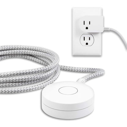 Philips SPS1611WA/37 - Enchufe de conexión a tierra con cable trenzado, cable de alimentación de 6 pies de largo, interruptor de encendido/apagado, para montaje en mesa o pared, perfecto para