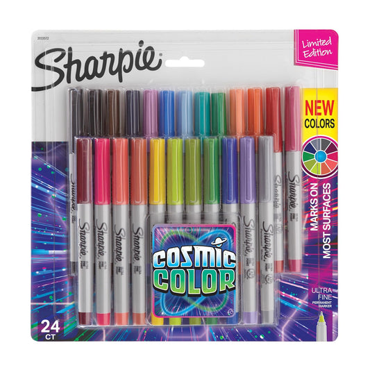 Sharpie Permanent Markers, Ultra Fine Point, Cosmic Color, Limited Edition, 24 Count