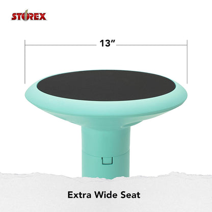 Storex - Taburete Wiggle – Asiento Flexible Activo para Aula y Estudio en casa, Ajustable de 12 a 18 Pulgadas de Altura, Verde Azulado (00306U01C)
