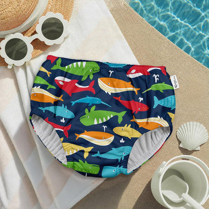 Green Sprouts - Pañal de natación Absorbente Reutilizable, Liga de Ballenas Marinas, 12 Meses