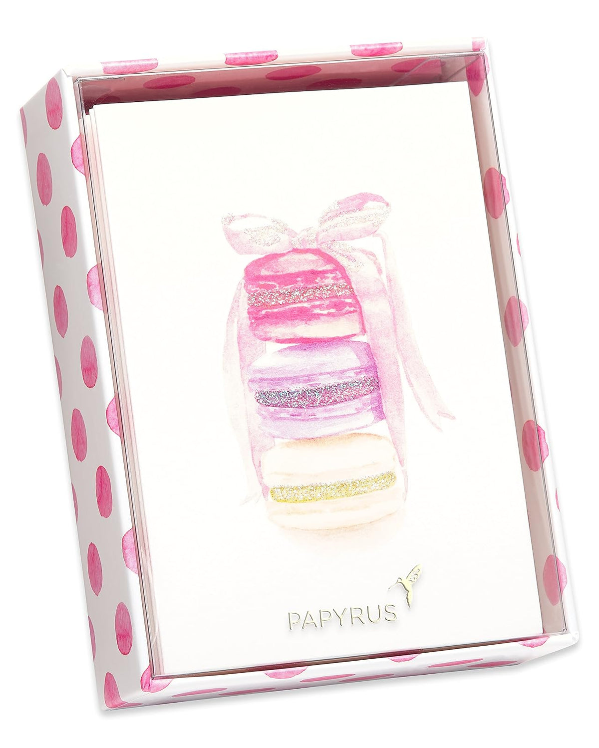 Papyrus Tarjetas en blanco con sobres, pila de macarons (14 unidades)