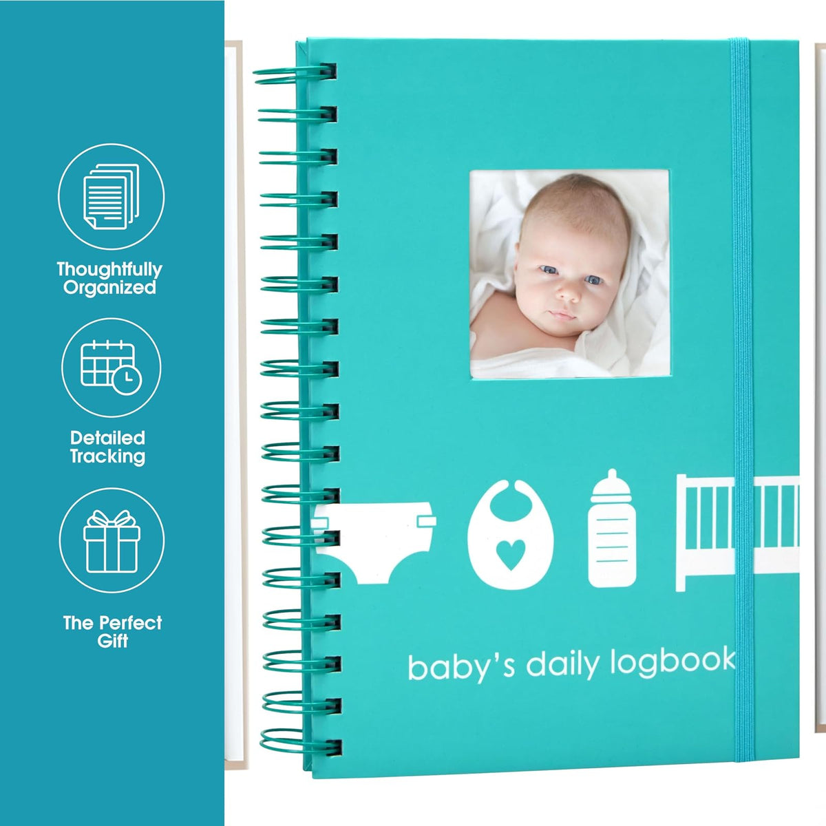 Pearhead - Libro diario para bebé, 50 páginas fáciles de llenar para rastrear y controlar el horario de tu bebé recién nacido, rastreador diario para nuevos padres