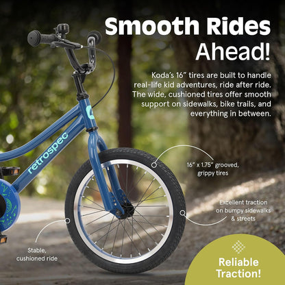 Retrospec Koda - Bicicleta Infantil de 16 Pulgadas con Ruedas de Entrenamiento y características de Seguridad, Bicicleta para Principiantes de Altura Ajustable para niños de 4 a 6 años