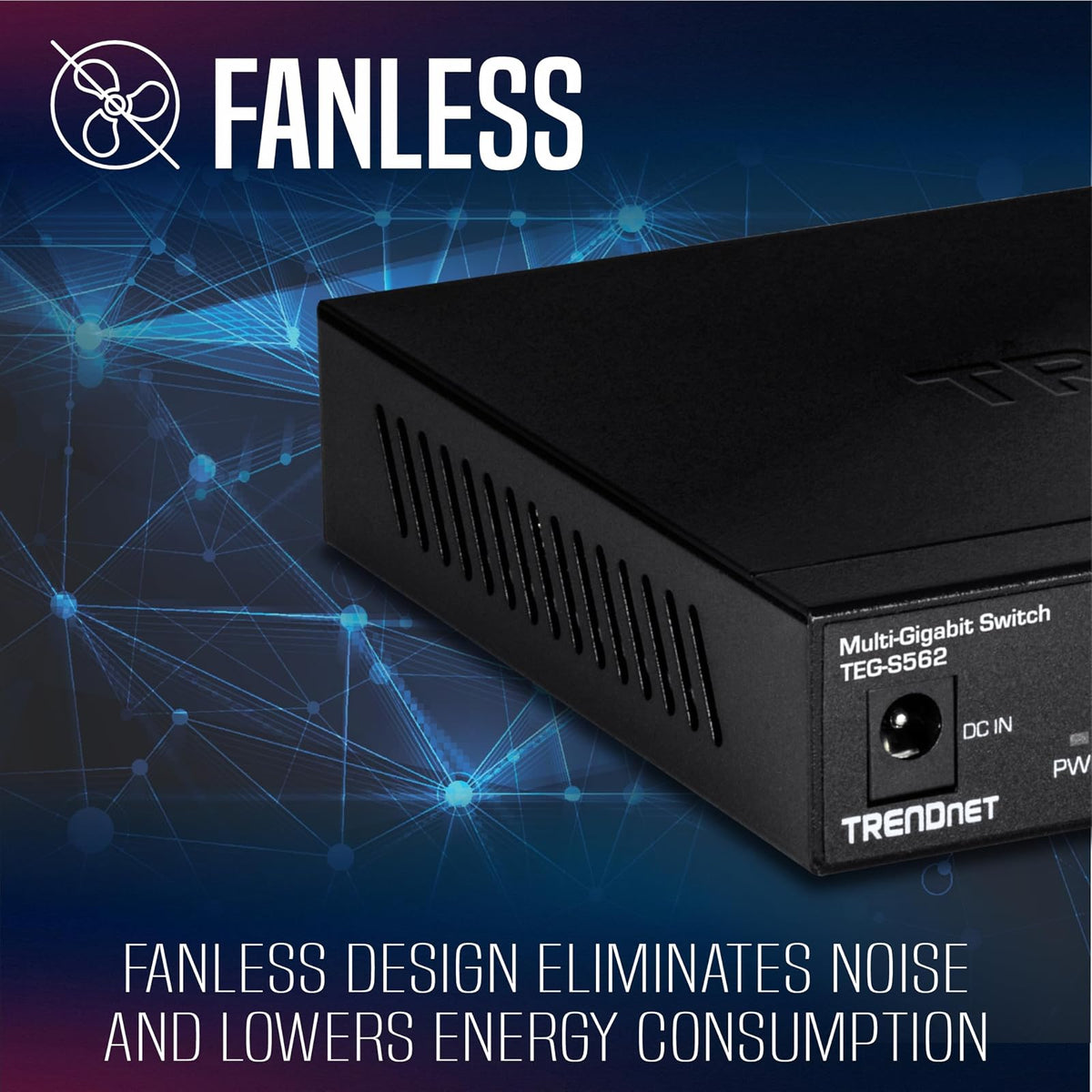 TRENDnet - Interruptor multigig no administrado de 6 Puertos, 4 Puertos 2.5GBASE-T, 2 Puertos SFP+ de 10 G sin Ventilador, diseño Compacto de computadora, Carcasa de Metal, Interruptor Ethernet de