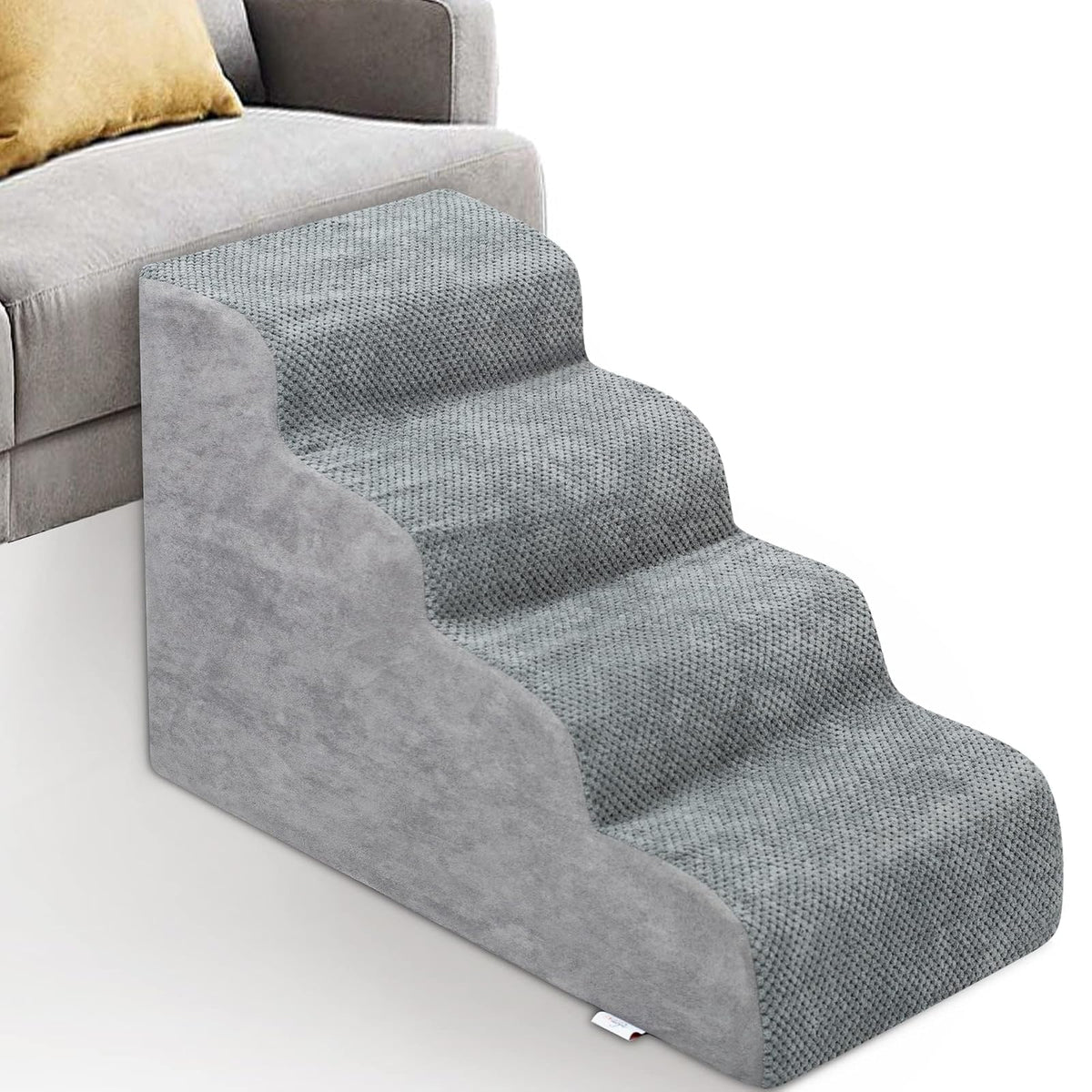 Escaleras para Perros pequeños, rampa para Perros de Espuma de Alta Densidad, escalones Extra Anchos para Mascotas con Parte Inferior Antideslizante para Camas Altas, chuché y sofá, lo Mejor para
