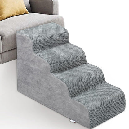 Escaleras para Perros pequeños, rampa para Perros de Espuma de Alta Densidad, escalones Extra Anchos para Mascotas con Parte Inferior Antideslizante para Camas Altas, chuché y sofá, lo Mejor para