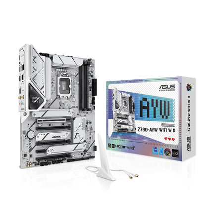 ASUS Z790-AYW WiFi W II Intel Z790 (LGA 1700) ATX Placa Base con PCIe® 5.0, 3X M.2, 12+1 DrMOS, DDR5, WiFi 6, 2.5Gb LAN, HDMI, USB 10Gbps Type-C®, USB 10Gbps Type-C®, Thunderbolt™, USB4®, Aura Sync