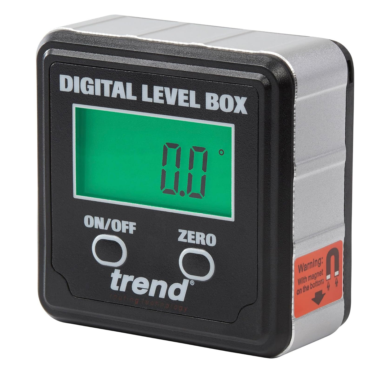 Trend - Caja digital de nivel y buscador de ángulo (base magnética y visualización LCD) para carpintería y ajuste preciso de ángulo de sierra de mesa/inglete, negro, DLB