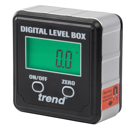 Trend - Caja digital de nivel y buscador de ángulo (base magnética y visualización LCD) para carpintería y ajuste preciso de ángulo de sierra de mesa/inglete, negro, DLB