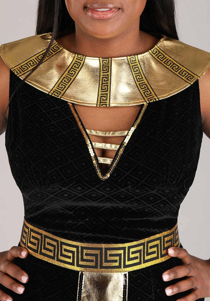 Dreamgirl - Exquisito disfraz de Cleopatra para mujer, negro y dorado, pequeño