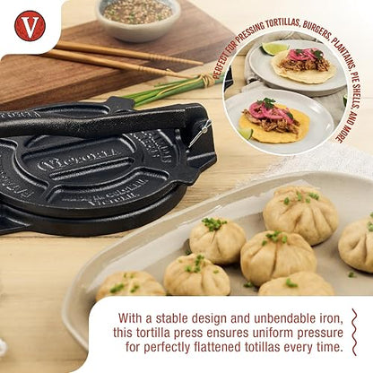 Victoria TOR-000 6.5" Prensa para tortillas, Negro