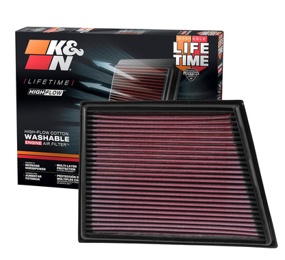K&N Filtro de Aire de Repuesto 33-3025, Rojo