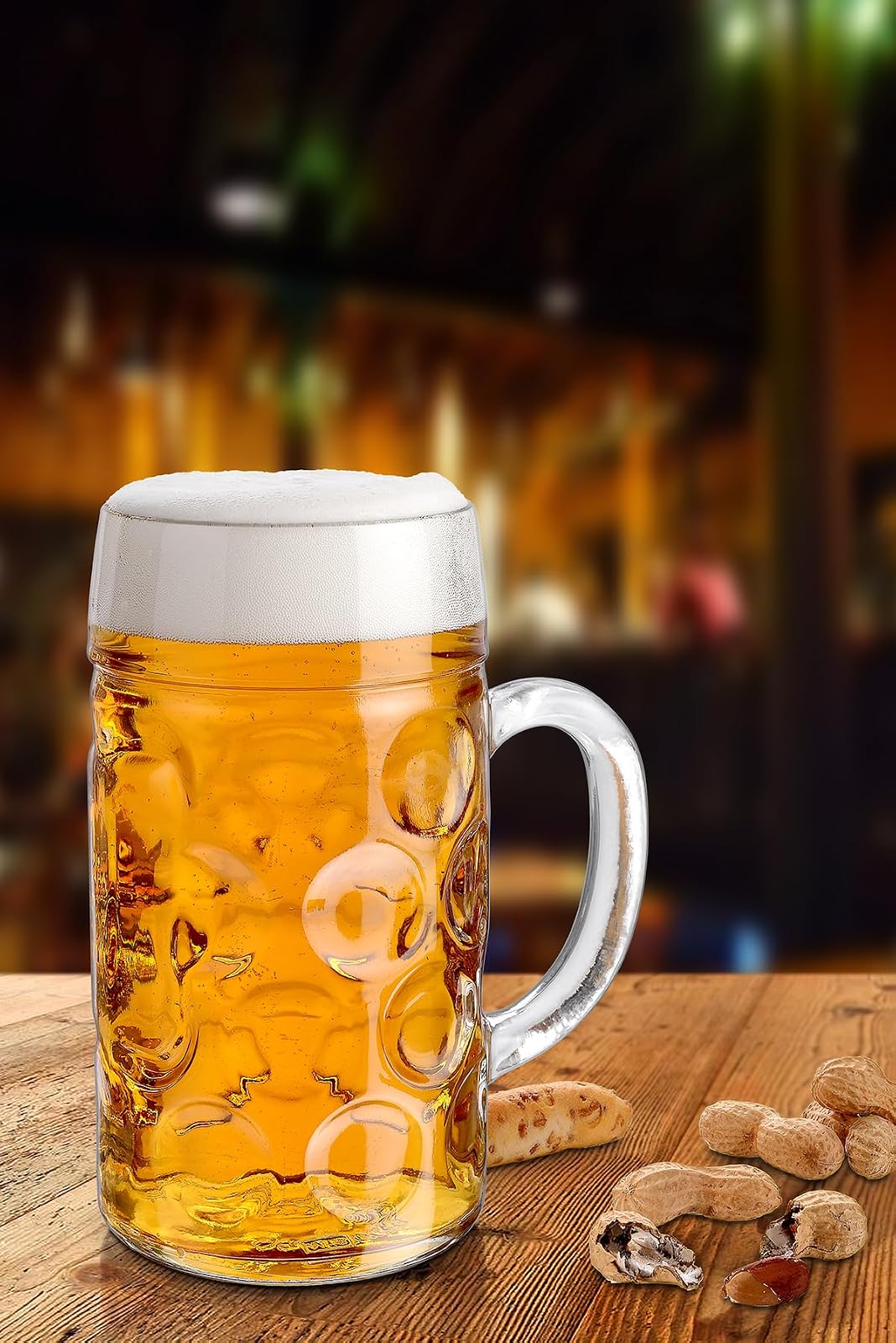 Borgonovo Don Juego de 6 Tarros Cerveceros, Cristal, 0.5 L