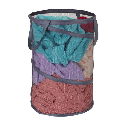 Household Essentials 2027-1 Cesta Plegable de Malla para Ropa Sucia | Carbón