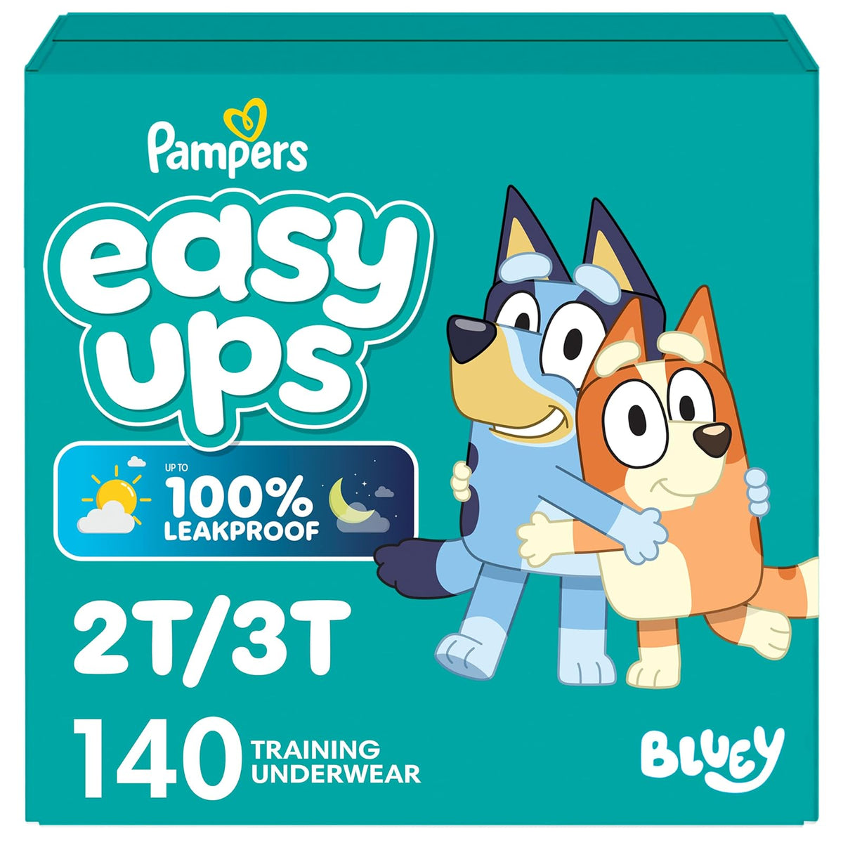 Pampers Easy Ups Training Pants Pull On Disposable Diapers for Boys, Size 4 (2T-3T), 140 Count, ONE MONTH SUPPLY