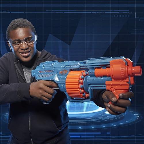 NERF Elite 2.0 Shockwave RD-15 - Lanzador de Juguete Adaptable con 30 Dardos