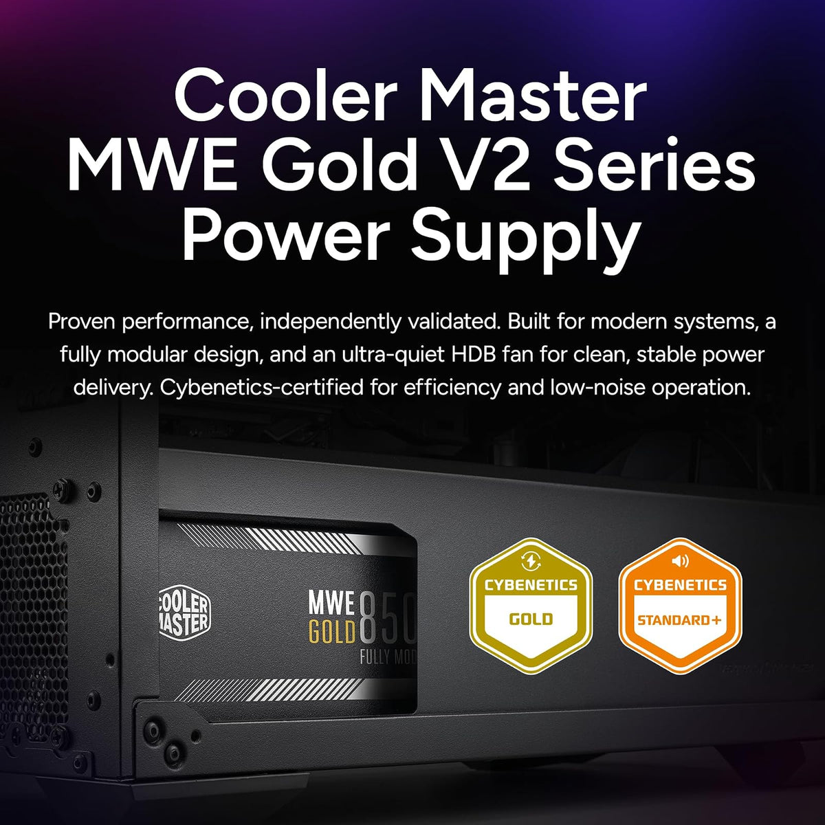 Cooler Master MWE Gold 850 V2 Fuente | 850 W, 80+ Gold, modular, ventilador HDB 120 mm, 2 conectores EPS