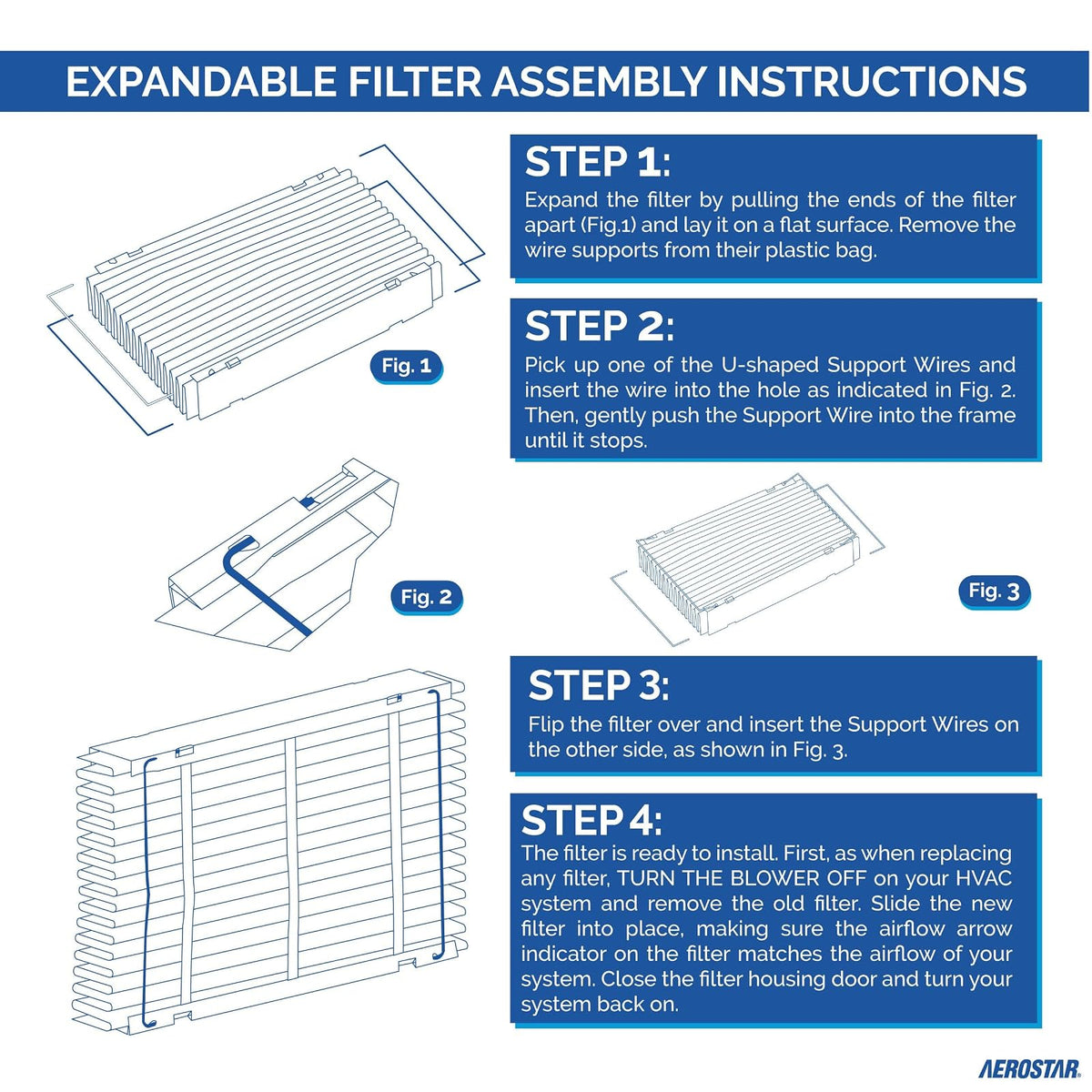 Aerostar Filtro MERV 13 Plegable para Aprilaire 413, Paquete de 2