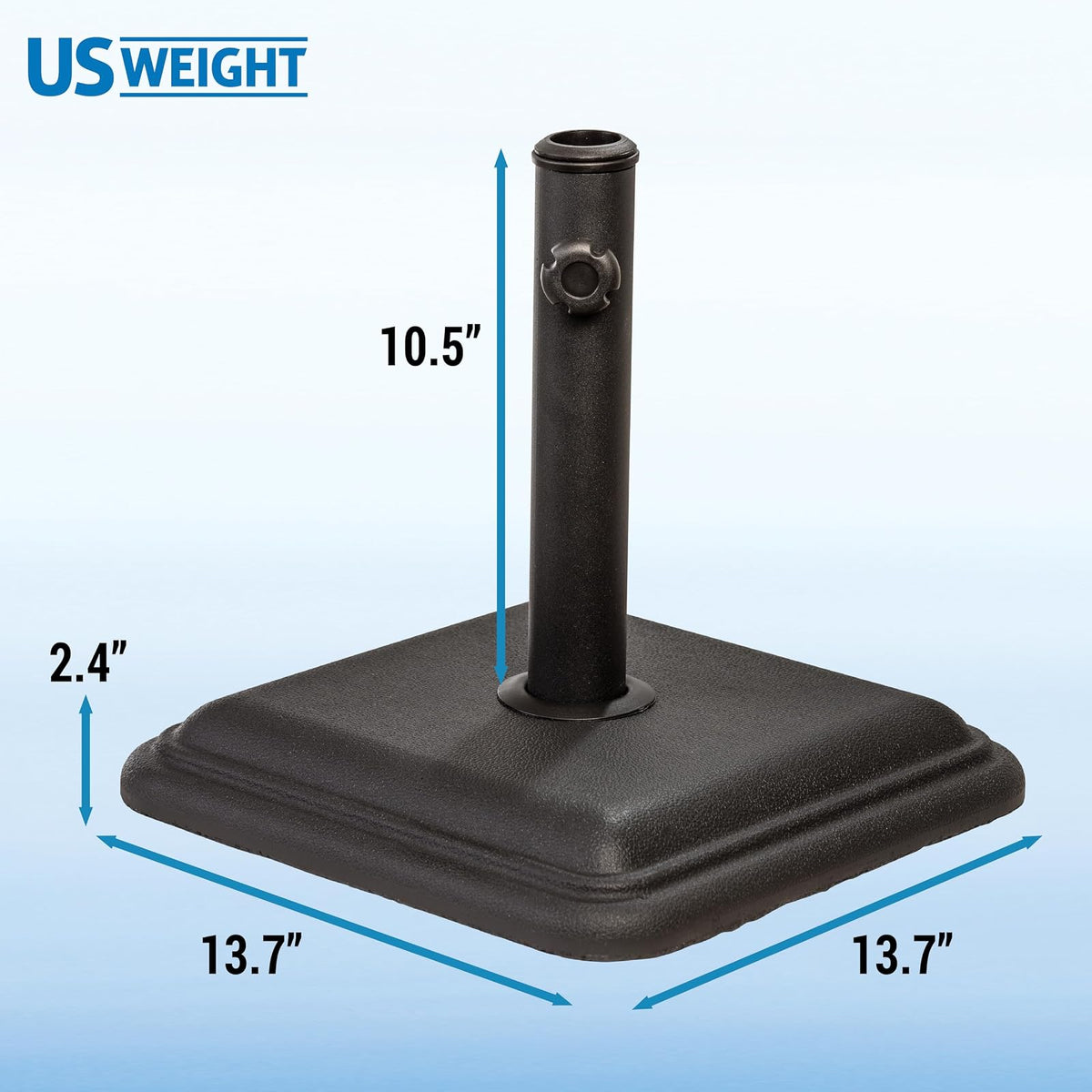 Base de paraguas de 26 libras de peso de EE. UU. – Soporte para paraguas de piedra fundida para exteriores – para uso con postes de paraguas de 1.3 a 1.8 pulgadas, diseñado para ser utilizado con mesa