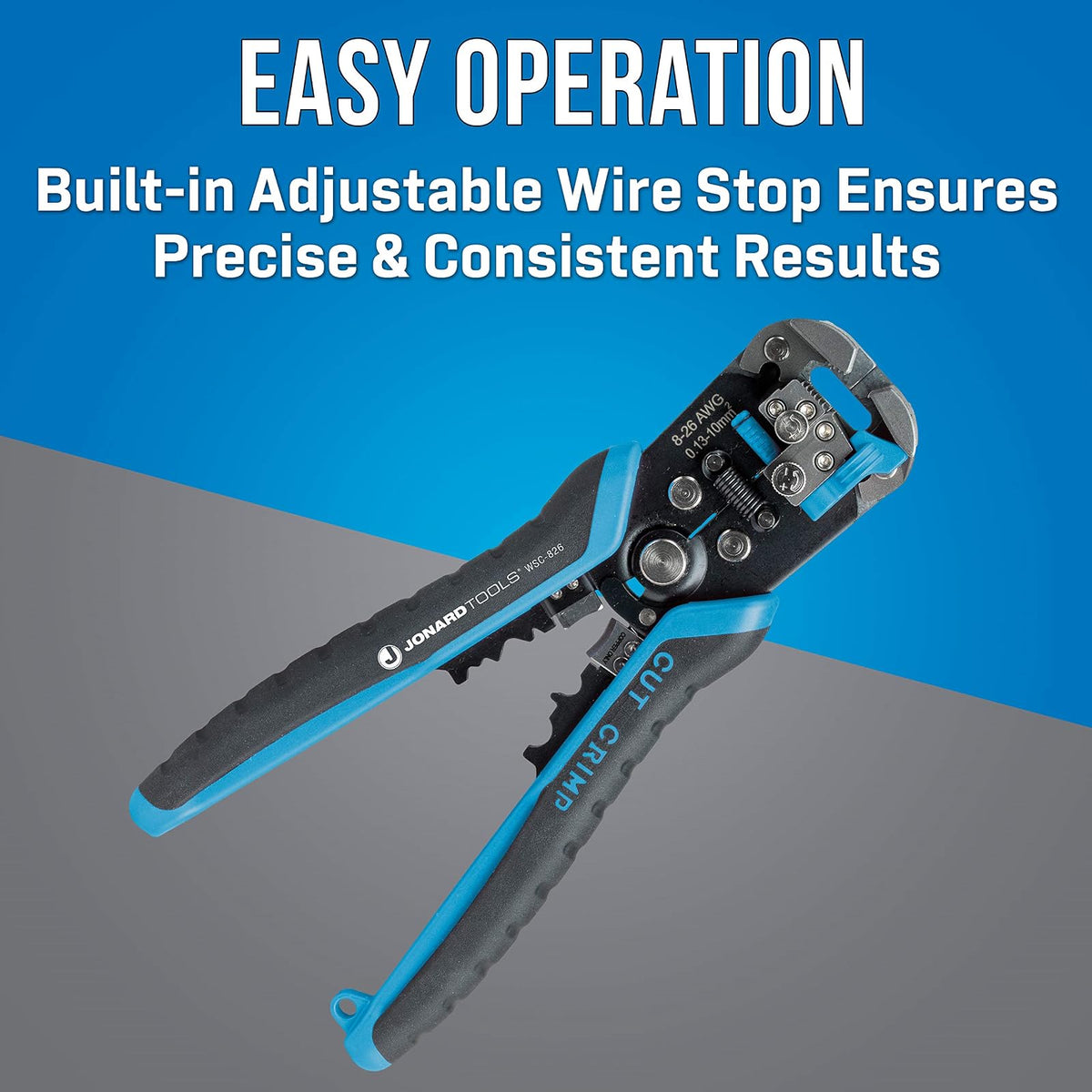 Jonard Tools WSC-826 - Pelacables y crimpadora ajustable, 8-26 Awg