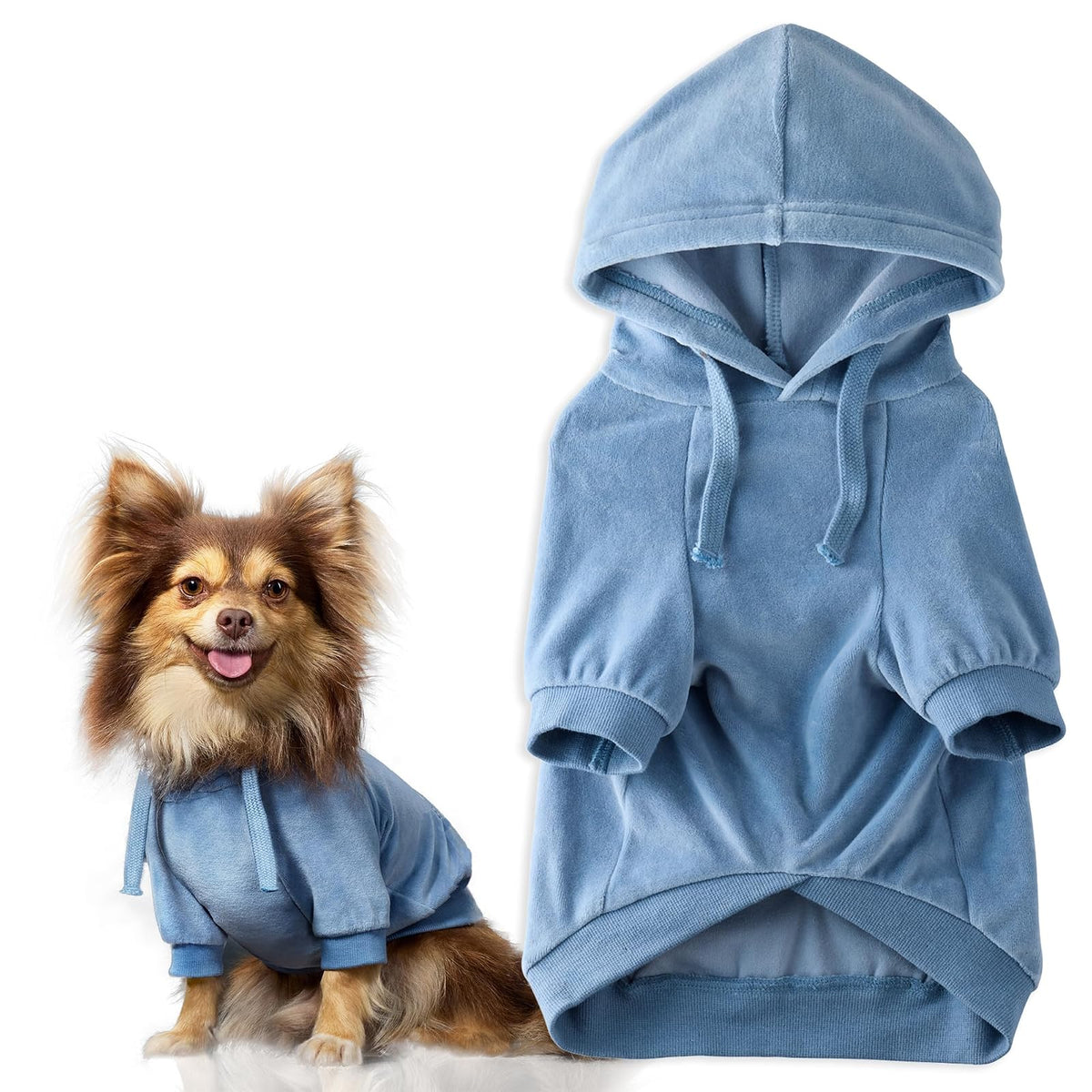 Pet Passion - Chamarra con Capucha para Perros pequeños, medianos y Grandes, Tela Vaquera decolorada, Talla XXL
