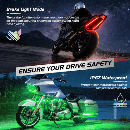 Nilight TL-35 - Luces LED RGB para Motocicleta, Impermeable, Multicolor, con Mandos a Distancia Inalámbricos RF Duales, 2 Años Garantía