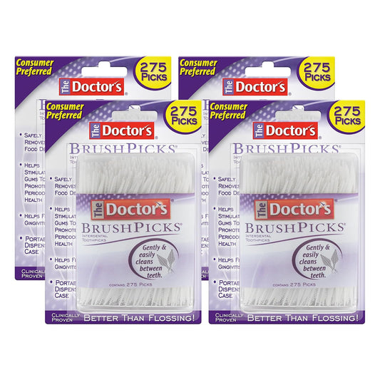 Palillos de dientes interdentales The Doctor's , ayuda a combatir la gingivitis, 1100 unidades (4 paquetes de 275 unidades)