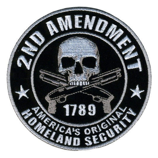 Hot Leathers PPA5950 Parche Homeland Security Apoyo Segunda Enmienda 4 x 4 Pulgadas Negro y Blanco