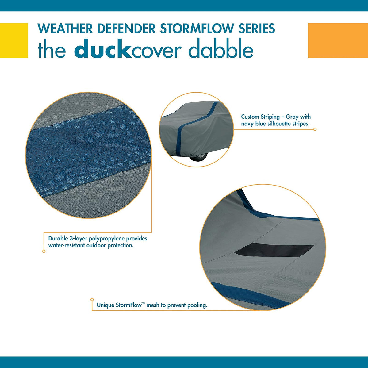 Duck Covers Weather Defender - Funda para camión con StormFlow, Cabina de tripulación, Cama Larga para Camiones de hasta 21 pies y 10 Pulgadas de Largo