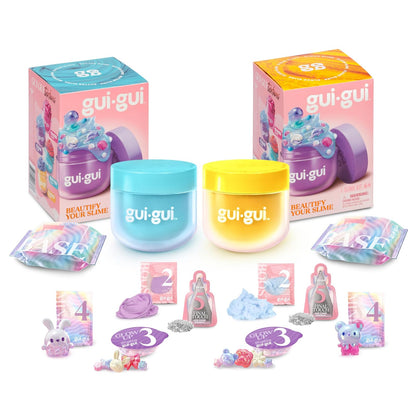 Gui Gui Kit de Slime Perfumado Paquete Doble Transparente y Brillante - Paquete de 2 - Mantequilla y Nube