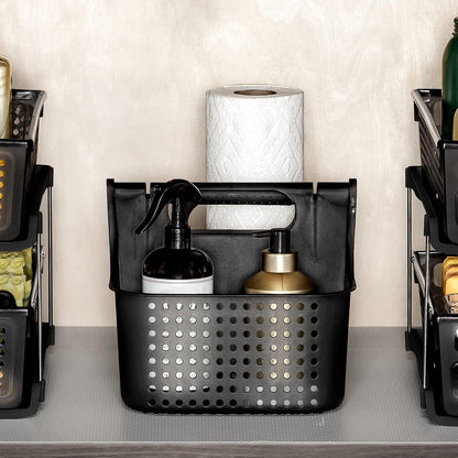Madesmart - Almacenamiento de baño pequeño y suave con agarre bajo el fregadero, organización multiusos para el hogar, certificado por la EPA, carbono antimicrobiano de alta calidad