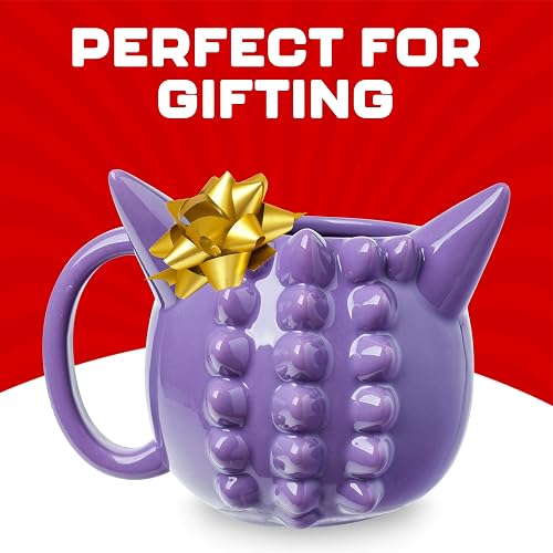 Silver Buffalo Pokemon - Taza esculpida 3D de cerámica con gengar, 20 onzas