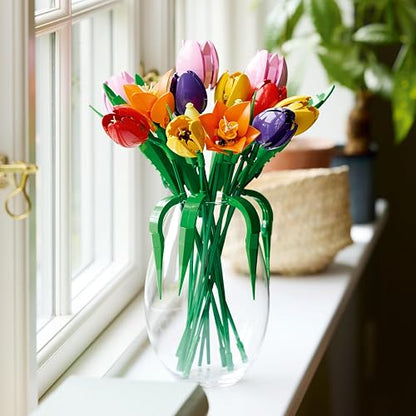 LEGO Ramo de Tulipanes – Model Kit de Construcción para Adultos, Años 18+ – Flores Artificiales Decoración para Hogar - Regalo para Mujeres y Hombres – 11501